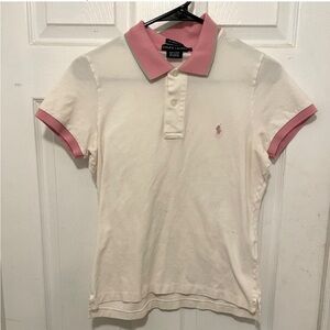 Polo by Ralph Lauren Cream Tee with Pink Accents